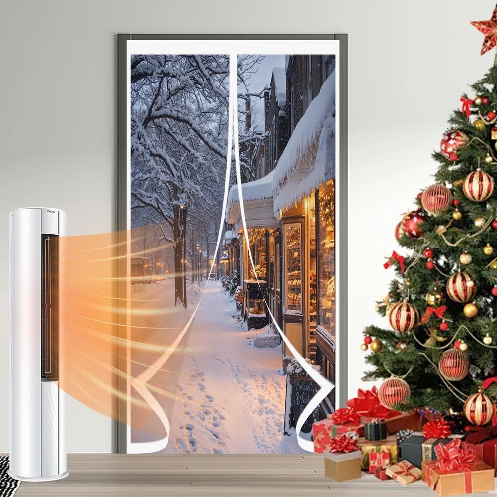 Thermal Cold-Protection Curtain 88 x 190 cm, Waterproof Magnetic Door Curtain
