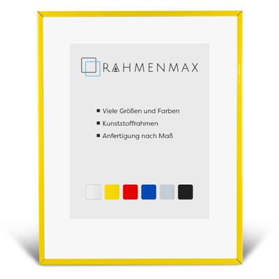 RahmenMax Texas Plastic Picture Frame, 72 x 72 cm, Yellow, with Acrylic Glass
