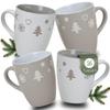 Christmas Mugs, 36-Piece Carton – 300 ml Gray and White Christmas Coffee Mugs view 1