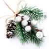 LYXYGMV 16-Piece Christmas Berry Stems, Pine Branches and Artificial Pine Cones, White Holly Spray Wreath Picks for Christmas DIY Decor view 2