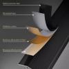 Aluminum Floor Transition Strip, 3-Pack, 0.9 m Each, Matte Black, 7 cm Wide view 3