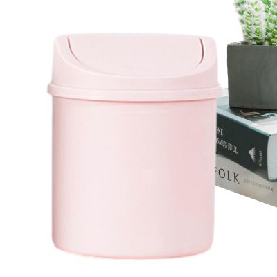 Krmoau Desktop Trash Can with Flip Lid