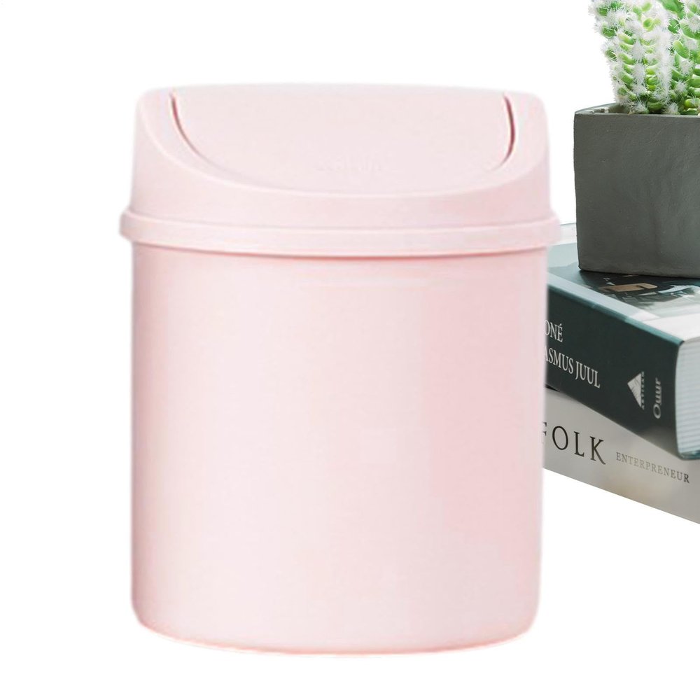 Krmoau Desktop Trash Can with Flip Lid