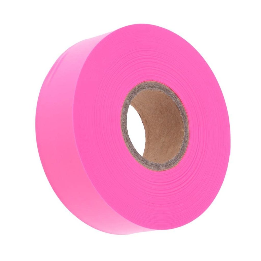 FashionCha Pink Flagging Tape, Weather-Resistant Marking Ribbon