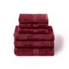 Caleffi 6-Piece Towel Set, 3 Bath Towels + 3 Guest Towels, Bordeaux view 1