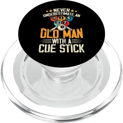 Never Underestimate an Old Man with a Cue Stick PopSockets PopGrip for MagSafe