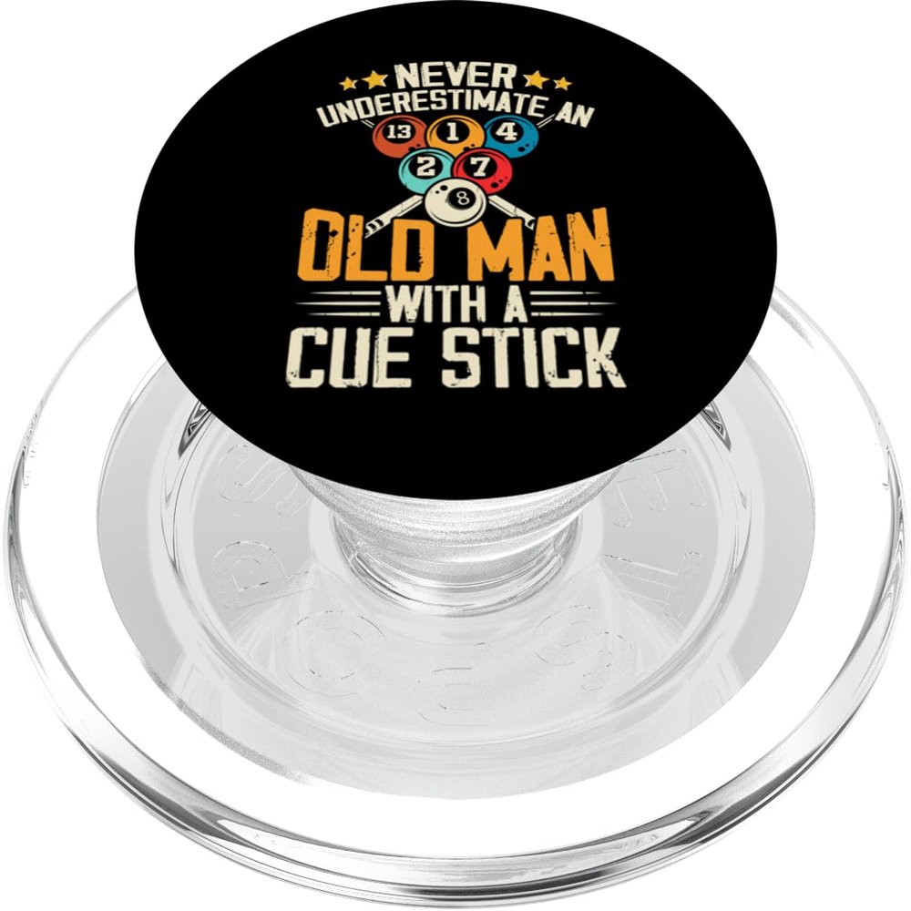 Never Underestimate an Old Man with a Cue Stick PopSockets PopGrip for MagSafe