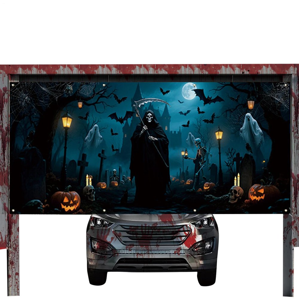Halloween Garage Door Decoration, Spooky Wall Decor