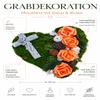 30 cm Grave Heart with Cross, Moss and Artificial Orange Roses view 3