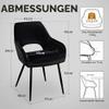 STOOLINK Set of 4 Modern Velvet Dining Chairs with Arms, Black view 2