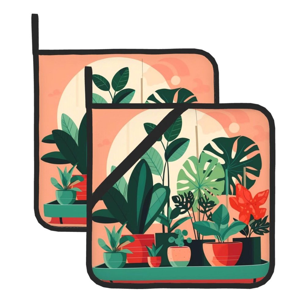 Indoor Potted Plant Potholder Set, 2 Pieces, 8 x 8 in