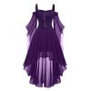 Women's Gothic Medieval Witch Costume Dress with Corset, Black view 2