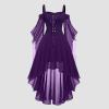 Women's Gothic Medieval Witch Costume Dress with Corset, Black view 3