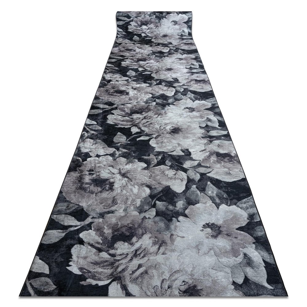 rugsx LOTUS Bouquet 52901 Floral Runner Rug, Gray/Beige, Washable, 120 x 290 cm