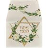 Lpitoy Happy Passover Table Runner, Petite Pesach Star of David Jewish Festival Rustic Floral Decor view 1