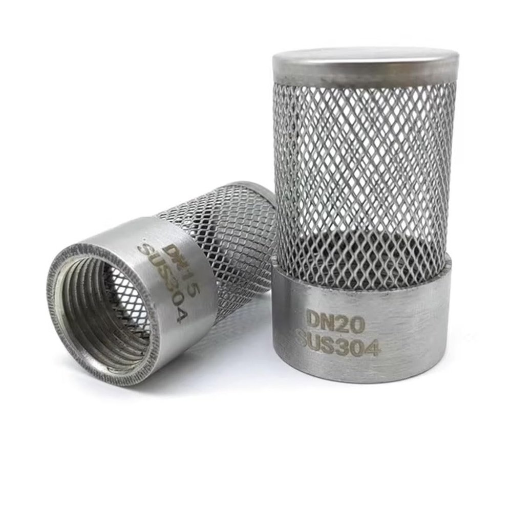 304 Stainless Steel Inline Mesh Strainer with Female Threads for Garden Irrigation and Aquarium Water Pumps, 1.5 in.