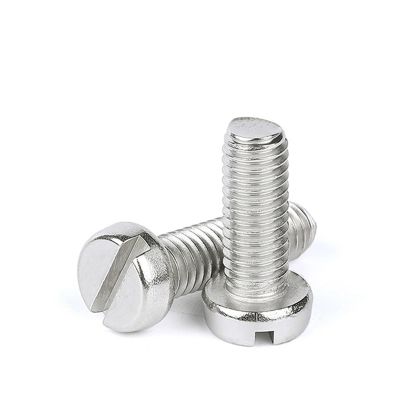 Aqxypas 100-Piece M3 × 35 mm A2-70 Stainless Steel Slotted Round-Head Screws, GB65