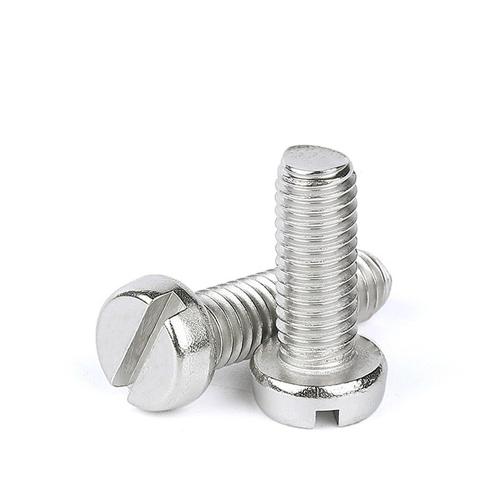 Aqxypas 100-Piece M3 × 35 mm A2-70 Stainless Steel Slotted Round-Head Screws, GB65