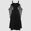 Women's Gothic Witch Dress, Halloween Medieval Costume with Trumpet Sleeves view 3