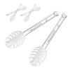 Toyvian 6-Piece Honey Stir Sticks with Honey Spoon and Jam Spreader, Transparent view 1