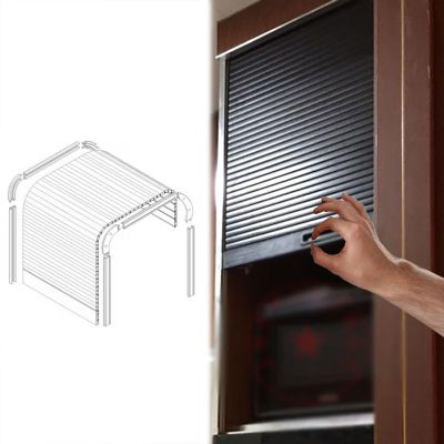 MLYAYE Cabinet Roller Shutter Door with U-Track, DIY Flexible Sliding Door, 90 x 75 cm