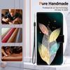 YKTO Wallet Flip Case for Motorola Moto E40, PU Leather, Multicolor Fluorescent Leaves view 2