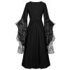 Women's Gothic Witch Dress with Trumpet Sleeves view 3