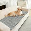 SYLC Thick Quilted Velvet Sofa Cover, Light Gray, 70 × 90 cm, 1 Piece view 2