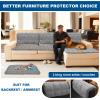 SYLC Thick Quilted Velvet Sofa Cover, Light Gray, 70 × 90 cm, 1 Piece view 3