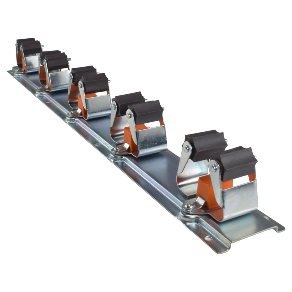 Bradas Wall-Mounted Tool Rack for Garden Sheds and Garages, with Flexible Rubber Roller Grips, 5 Holders