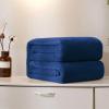 LONGCAO Cozy Fleece Blanket 70 x 100 cm, Soft Lightweight Warm Flannel Sofa Blanket, Dark Blue view 1