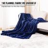 LONGCAO Cozy Fleece Blanket 70 x 100 cm, Soft Lightweight Warm Flannel Sofa Blanket, Dark Blue view 2