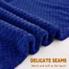 LONGCAO Cozy Fleece Blanket 70 x 100 cm, Soft Lightweight Warm Flannel Sofa Blanket, Dark Blue view 4