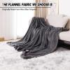 LONGCAO Plush Fleece Blanket, 60 x 300 cm, Flannel Sofa and Bed Throw, Dark Gray view 2