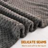 LONGCAO Plush Fleece Blanket, 60 x 300 cm, Flannel Sofa and Bed Throw, Dark Gray view 4