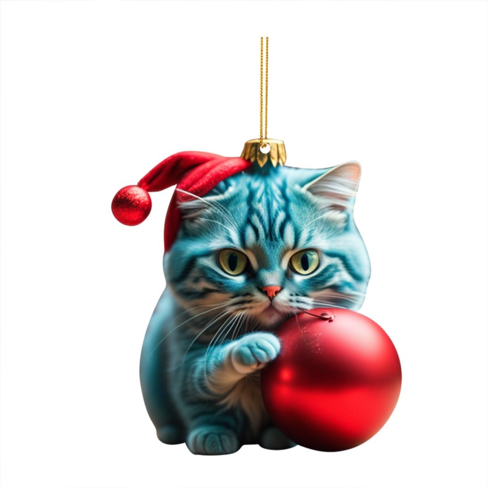Cute Cat Christmas Ornament