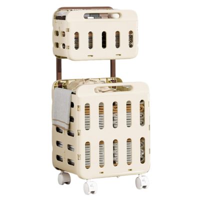 Rolling Double-Layer Laundry Basket