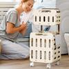Rolling Double-Layer Laundry Basket view 3