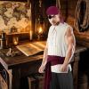 Men's Pirate Outfit with Bandana, Belt, Eye Patch, Earring, Shirt and Pants view 3