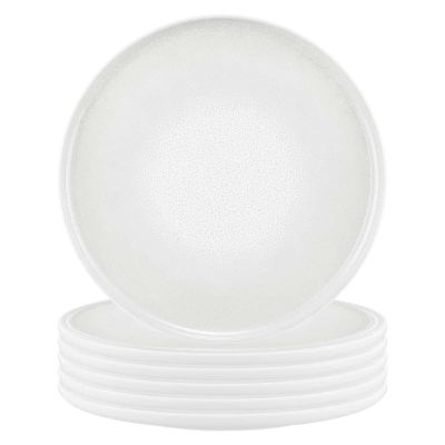 Seltmann Weiden Sento Home Dinner Plate Set, 6-Piece | 27.5 cm | Modern Porcelain Plates with Subtle Color Texture | Aura White