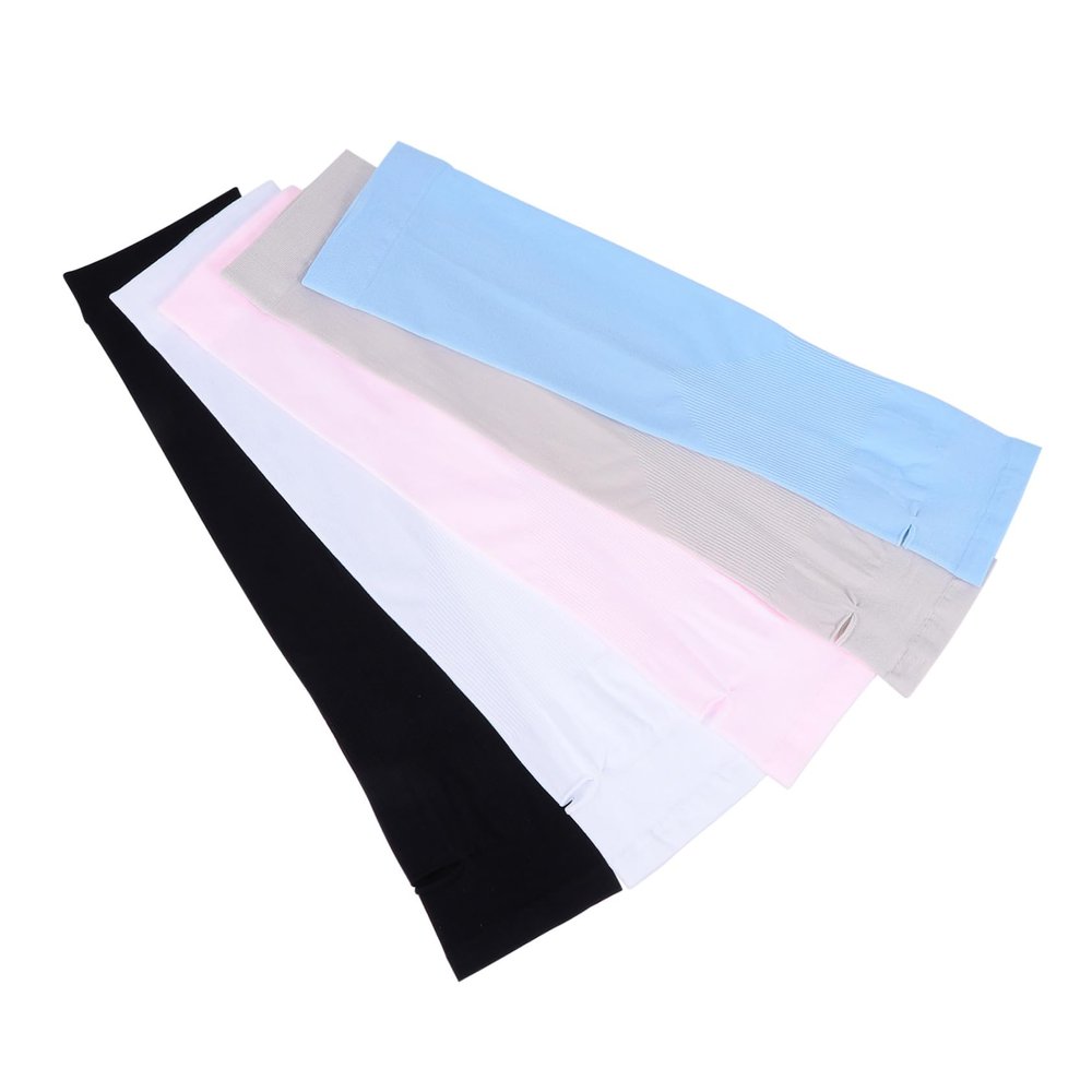 GALPADA 5 Pairs Cooling Ice Silk Arm Sleeves, Summer UV Sun Protection