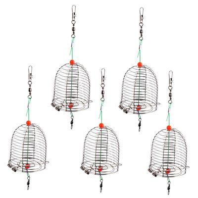 Yardwe 5-Piece Stainless Steel Bait Cage Set for Fishing, Portable