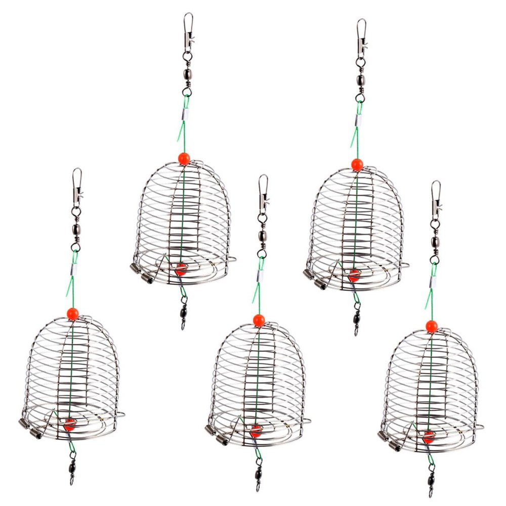 Yardwe 5-Piece Stainless Steel Bait Cage Set for Fishing, Portable