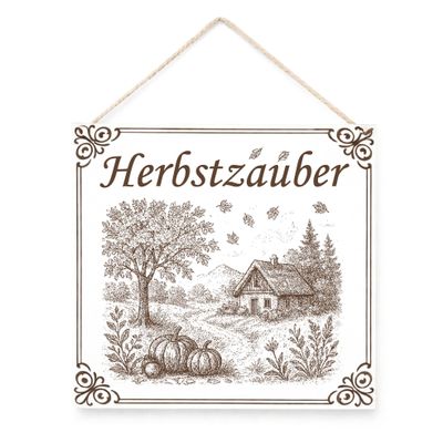Autumn Magic Engraved HDF Sign, 15 x 15 cm