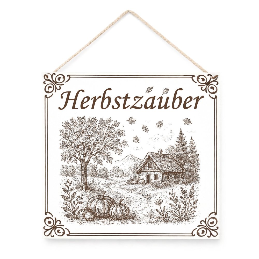 Autumn Magic Engraved HDF Sign, 15 x 15 cm