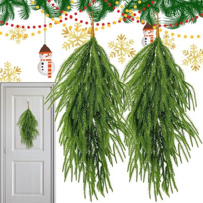Realistic Artificial Pine Garland, Weather-Resistant, UV-Resistant
