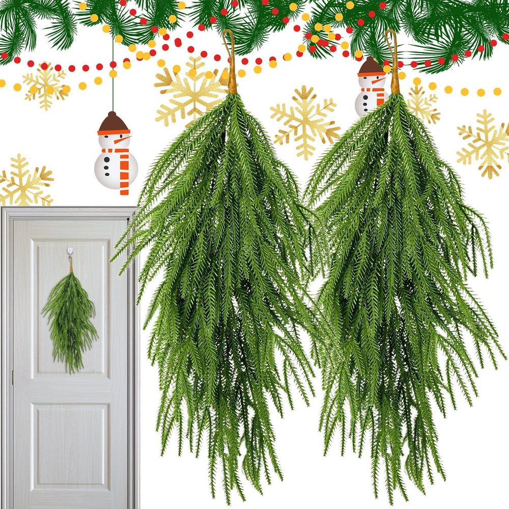 Realistic Artificial Pine Garland, Weather-Resistant, UV-Resistant