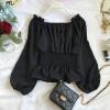 Women's 70s Renaissance Ruffle Blouse, Off-Shoulder Gothic Costume Top view 2