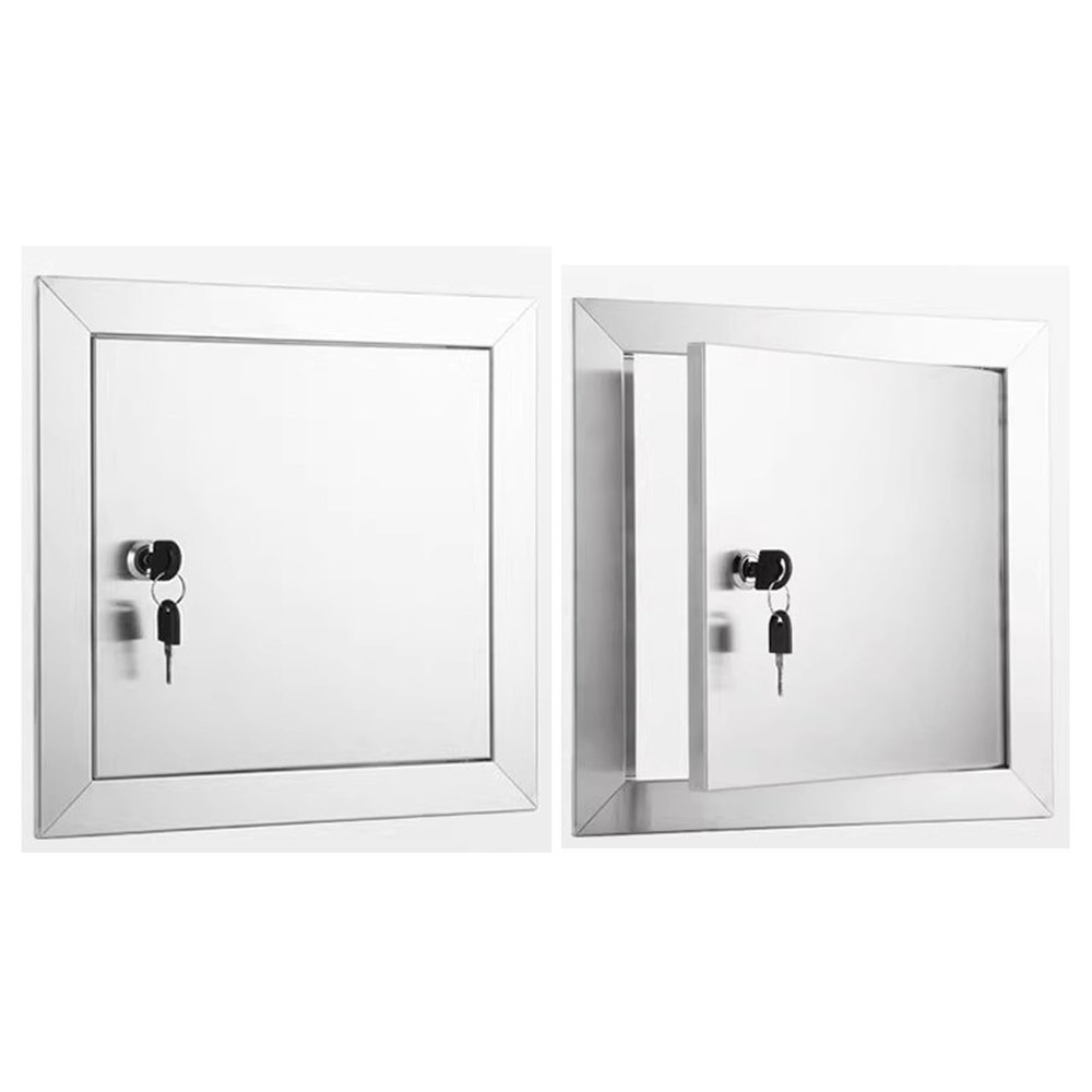 ZJKXJH Stainless Steel Access Panel, Customizable, Easy to Install, 30x30 to 76x76 cm (Lock Type, Opening 30x34 in/76.2x86.4 cm)