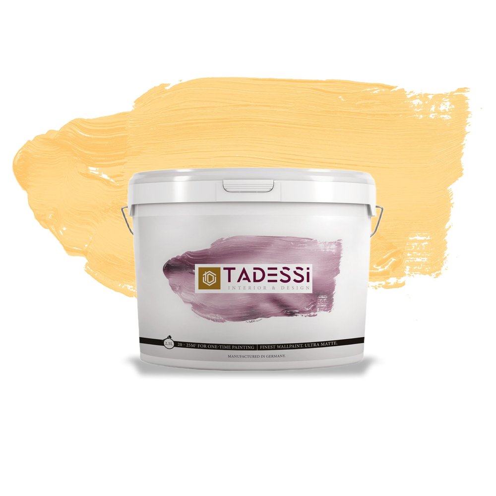 TADESSI Color Vista Wall Paint Pastel Yellow - Honey Yellow - Matte Emulsion Paint - High-Quality Interior Paint for Walls and Ceilings - 5 Liters